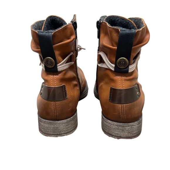 Rieker Women’s Brown Leather Combat Ankle Boots EU 39 US 8.5 - Picture 6 of 9